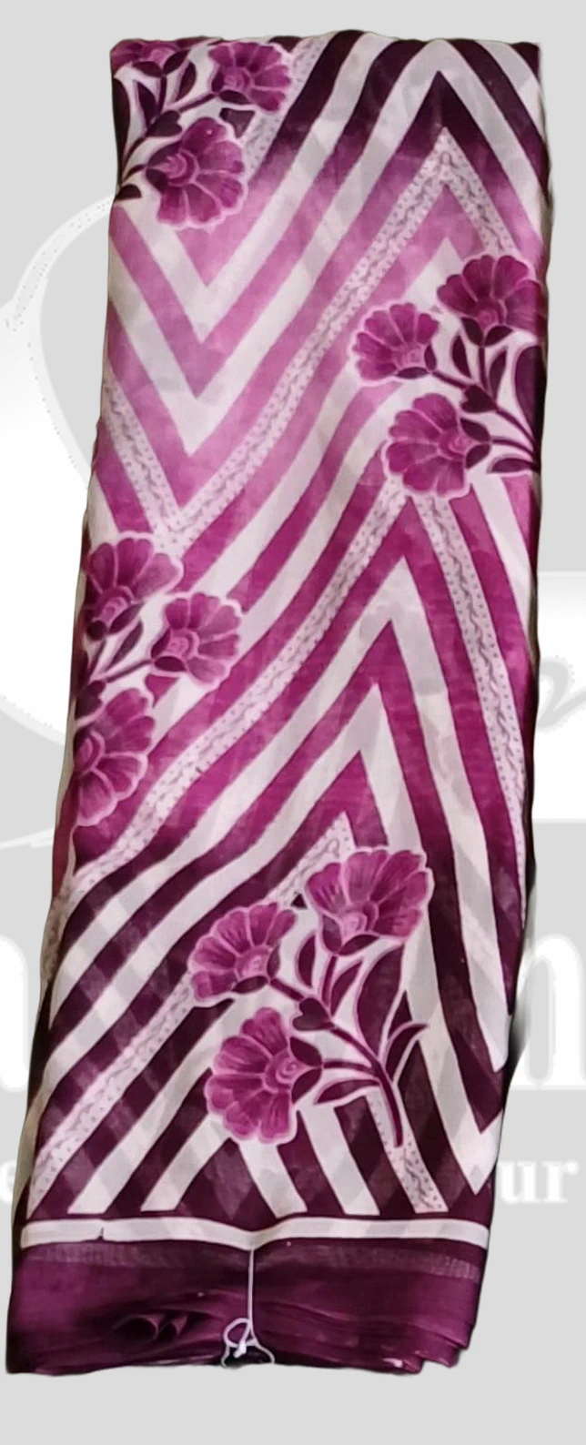 Reniyal (Heavy) Floral & Striped Printed Saree &ndash; SMARTLK1004 &ndash; Pink Purple Mix